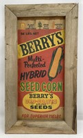 Vintage Berrys Seed Corn Framed Advertising