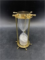 Small brass nautical themed egg timer,  7"