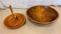 Stoware Dough Bowl and Wooden Snack bowl