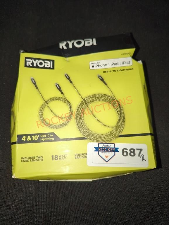 Ryobi 4'&10' USB-C to Lightning Chargers
