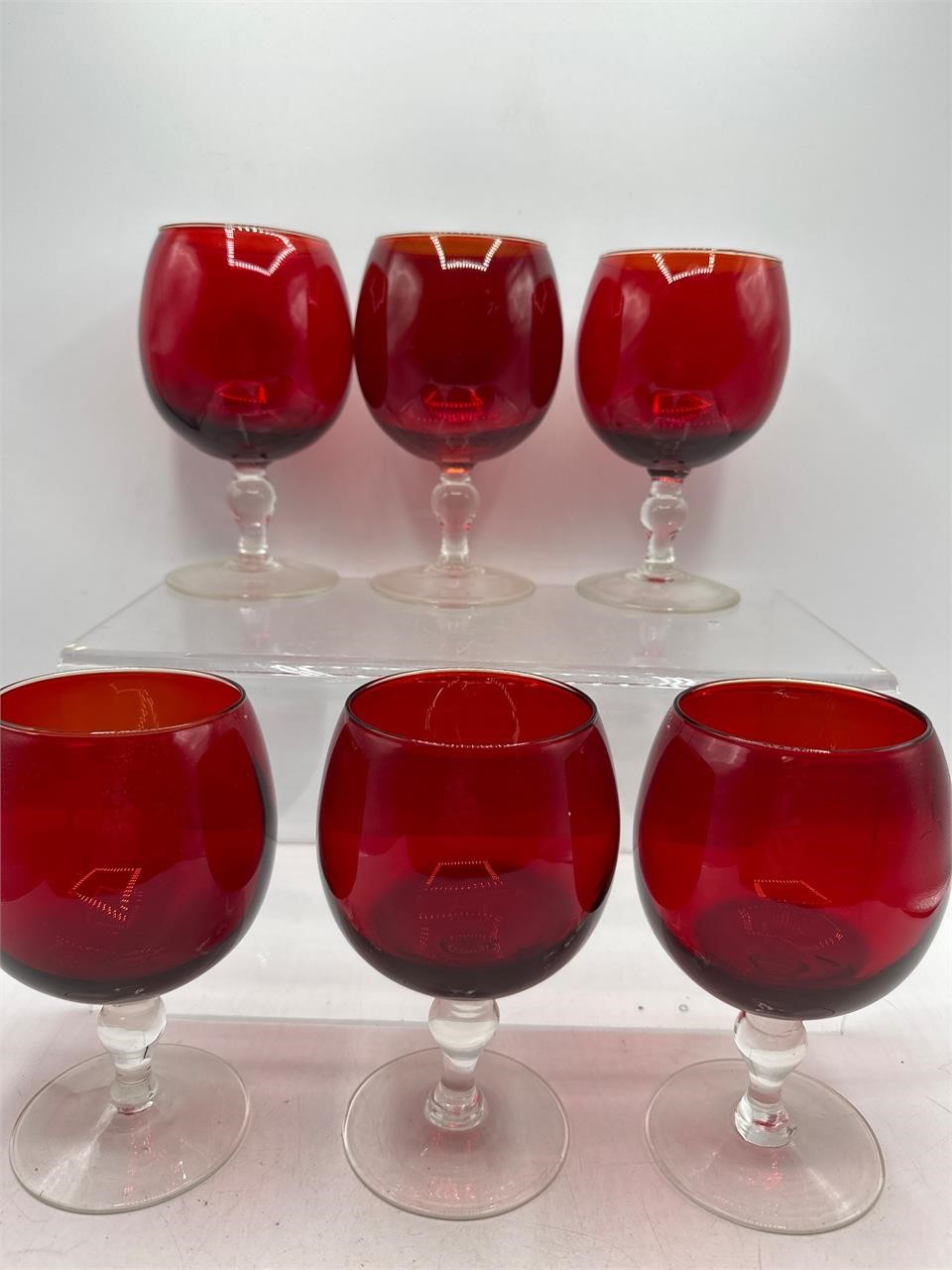 Ruby Red & Clear Stemware