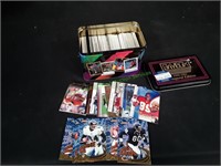 Tin of Football Trading Cards