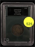 Cased Graded US 1809 Classic Head Half Cent