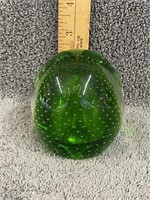 Nice, Green Art Glass Paperweight