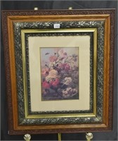 Floral Print in Antique Frame