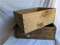 2 Vintage Wooden Shipping Boxes