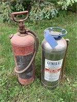 LOT OF 2 OLD FIRE EXTINGUISHERS