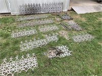 ANTIQUE METAL FENCING LARGE LOT OF 15 SECTIONS