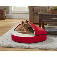 Alcove Pet cave bed with zipper red in color