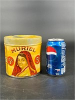 MURIEL 5 CENT CIGAR STORE TIN CONTAINER ANTIQUE