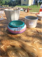 Planter, painted bowl,stonware bowl