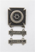 WWII Sterling Military Driver Mechanic  Badge