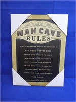 Framed Canvas Man Rules 15" X 20"