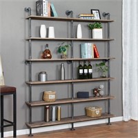 Industrial 6-Tiers Ladder Shelf Bookcase  Storage