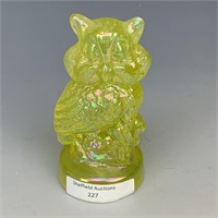 Vaseline Owl Paperweight