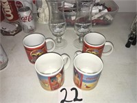 Coca-Cola Mugs & Mark Twain Riverboat Co.Glasses