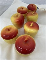 7 pc, apple cups with lid