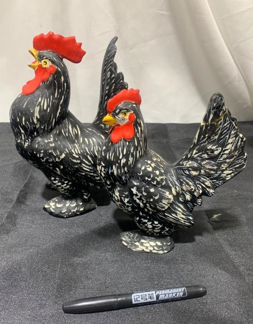 Vintage Rooster & Chicken Figurines
