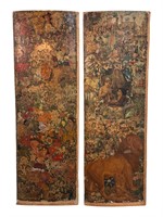 Pair of Vintage Victorian Scrap Art Wall Panels