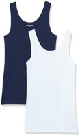 Essentials Women's Slim-Fit Tank, Pack of 2, Navy