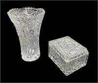 7 “ Crystal Vase & Trinket Box