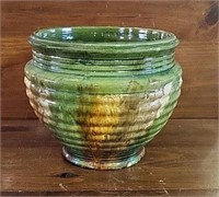 Ribbed Pottery Floor Planter