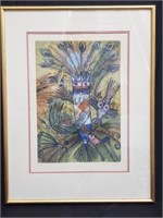 Pencil-signed framed lithograph by