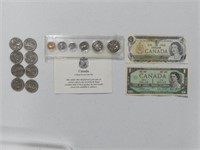 1976 CANADIAN SPECIMEN SET & OTHER CURRENCY