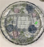 12 Inch Basket Pattern Floral Divided Serving