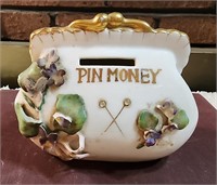 1950s ceramic bank, "pin money"