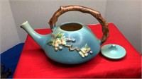 Roseville Apple Blossom Blue Ceramic Tea Pot 371
