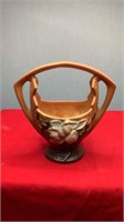 Roseville Pottery Magnolia Brown Ceramic Basket