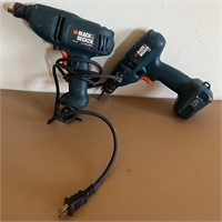 Two Black and Decker Drills