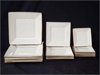 Set of Pottery Barn Asian square plates,