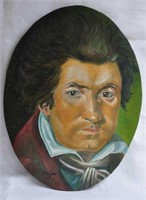 Hand Painted Portrait of Beethoven by Major after