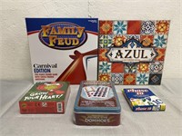 Family Feud, Azul, Dominos, Card Games