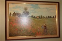 Large framed Poppy field picture