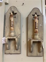 (2) Contemporary Primitive Style Candle Holders