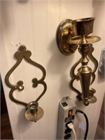 (3) Brass Candle Sconces