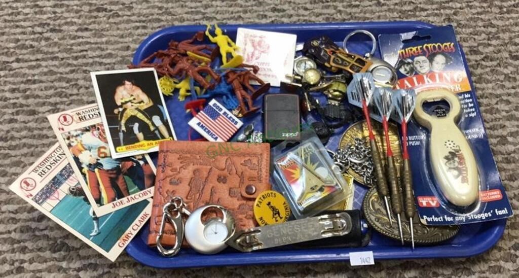 Eclectic tray lot includes vintage cowboy and