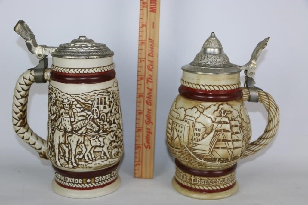 2 Avon Beer Steins