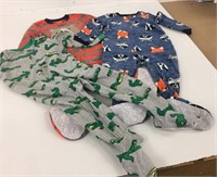 3 New Carter's Size 3T Fleece Footed PJs