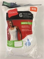 Hanes 6 Pack Size M Tagless Tanks