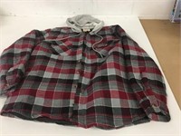 Wrangler Long Sleeve Hooded Flannel Jacket Size XL