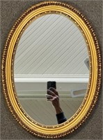 STYLISH VINTAGE EMBOSSED OVAL ACCENT MIRROR