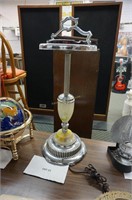 1950's chrome ashtray stand with akro-agate