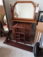 Oak beveled glass dresser top mirror, One single
