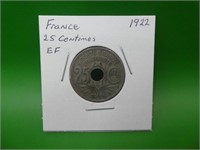 1922 France 25 Centimes Excellent Condition