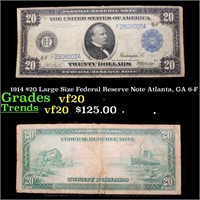 1914 $20 Large Size Federal Reserve Note Atlanta,