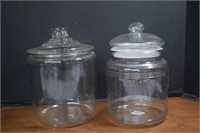 Two Large Glass Jars With Lids